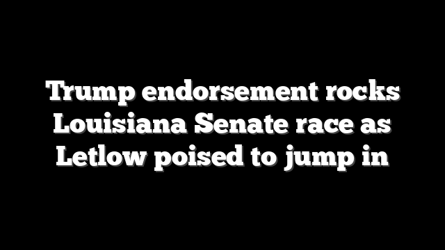 Trump endorsement rocks Louisiana Senate race as Letlow poised to jump in