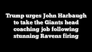 Trump urges John Harbaugh to take the Giants head coaching job following stunning Ravens firing