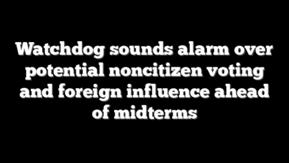 Watchdog sounds alarm over potential noncitizen voting and foreign influence ahead of midterms