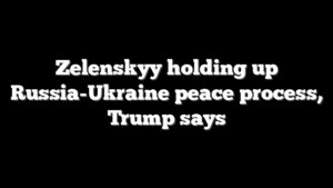Zelenskyy holding up Russia-Ukraine peace process, Trump says