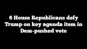 6 House Republicans defy Trump on key agenda item in Dem-pushed vote