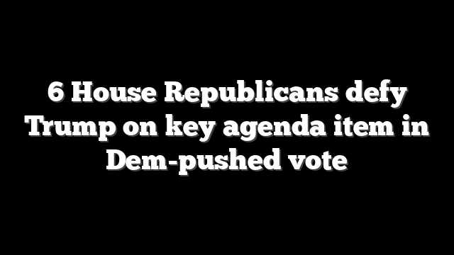 6 House Republicans defy Trump on key agenda item in Dem-pushed vote