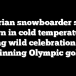 Austrian snowboarder strips down in cold temperatures during wild celebration after winning Olympic gold