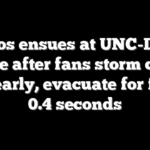 Chaos ensues at UNC-Duke game after fans storm court too early, evacuate for final 0.4 seconds