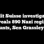 Credit Suisse investigation reveals 890 Nazi regime accounts, Sen Grassley says
