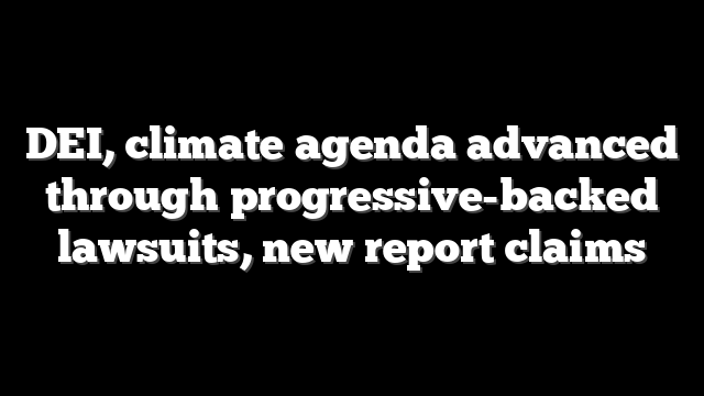 DEI, climate agenda advanced through progressive-backed lawsuits, new report claims