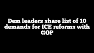 Dem leaders share list of 10 demands for ICE reforms with GOP