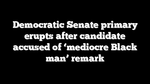 Democratic Senate primary erupts after candidate accused of ‘mediocre Black man’ remark