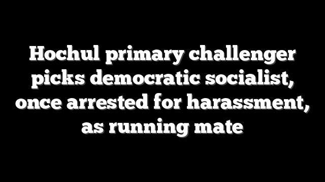 Hochul primary challenger picks democratic socialist, once arrested for harassment, as running mate
