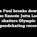 Jake Paul breaks down in tears as fiancée Jutta Leerdam shatters Olympic speedskating record