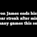 LeBron James ends historic 21-year streak after missing too many games this season