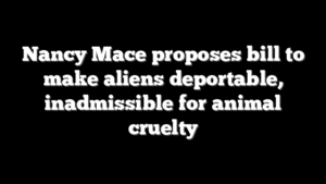 Nancy Mace proposes bill to make aliens deportable, inadmissible for animal cruelty