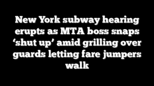 New York subway hearing erupts as MTA boss snaps ‘shut up’ amid grilling over guards letting fare jumpers walk