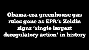 Obama-era greenhouse gas rules gone as EPA’s Zeldin signs ‘single largest deregulatory action’ in history