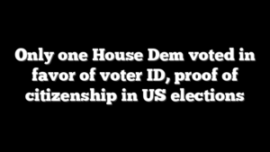 Only one House Dem voted in favor of voter ID, proof of citizenship in US elections