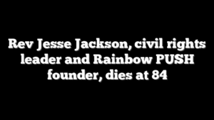 Rev Jesse Jackson, civil rights leader and Rainbow PUSH founder, dies at 84