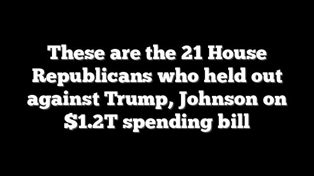 These are the 21 House Republicans who held out against Trump, Johnson on $1.2T spending bill