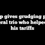 Trump gives grudging praise to liberal trio who helped sink his tariffs