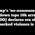 Trump’s ‘no-nonsense’ DC crackdown tops 10k arrests as DOJ declares era of ‘unchecked violence is over’
