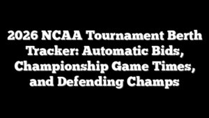 2026 NCAA Tournament Berth Tracker: Automatic Bids, Championship Game Times, and Defending Champs
