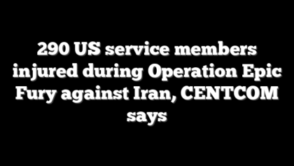 290 US service members injured during Operation Epic Fury against Iran, CENTCOM says