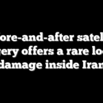 Before-and-after satellite imagery offers a rare look at damage inside Iran