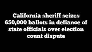 California sheriff seizes 650,000 ballots in defiance of state officials over election count dispute