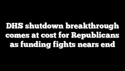 DHS shutdown breakthrough comes at cost for Republicans as funding fights nears end