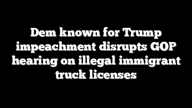 Dem known for Trump impeachment disrupts GOP hearing on illegal immigrant truck licenses
