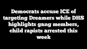 Democrats accuse ICE of targeting Dreamers while DHS highlights gang members, child rapists arrested this week