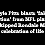 Kyle Pitts blasts ‘fake emotion’ from NFL players who skipped Rondale Moore’s celebration of life