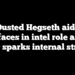 Ousted Hegseth aide resurfaces in intel role as Iran war sparks internal strain