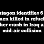 Pentagon identifies 6 US airmen killed in refueling tanker crash in Iraq after mid-air collision