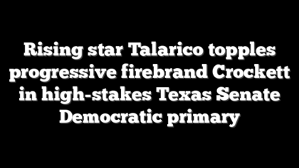 Rising star Talarico topples progressive firebrand Crockett in high-stakes Texas Senate Democratic primary