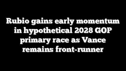 Rubio gains early momentum in hypothetical 2028 GOP primary race as Vance remains front-runner