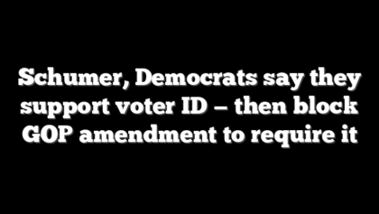 Schumer, Democrats say they support voter ID — then block GOP amendment to require it