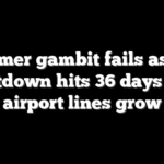 Schumer gambit fails as DHS shutdown hits 36 days and airport lines grow
