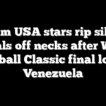 Team USA stars rip silver medals off necks after World Baseball Classic final loss to Venezuela