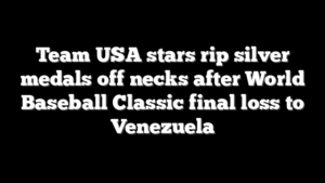 Team USA stars rip silver medals off necks after World Baseball Classic final loss to Venezuela