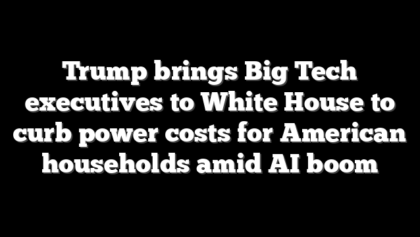 Trump brings Big Tech executives to White House to curb power costs for American households amid AI boom