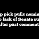 Trump pick pulls nomination due to lack of Senate support after past comments