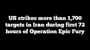 US strikes more than 1,700 targets in Iran during first 72 hours of Operation Epic Fury