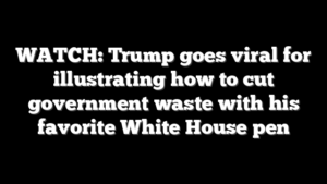 WATCH: Trump goes viral for illustrating how to cut government waste with his favorite White House pen