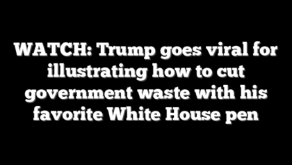 WATCH: Trump goes viral for illustrating how to cut government waste with his favorite White House pen