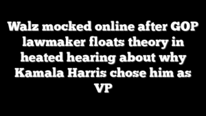 Walz mocked online after GOP lawmaker floats theory in heated hearing about why Kamala Harris chose him as VP