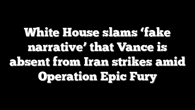 White House slams ‘fake narrative’ that Vance is absent from Iran strikes amid Operation Epic Fury