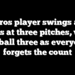 Astros player swings and misses at three pitches, walks on ball three as everyone forgets the count