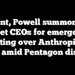Bessent, Powell summon Wall Street CEOs for emergency meeting over Anthropic AI risks amid Pentagon dispute