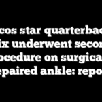 Broncos star quarterback Bo Nix underwent second procedure on surgically repaired ankle: report