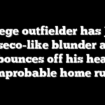 College outfielder has Jose Canseco-like blunder as fly ball bounces off his head for improbable home run